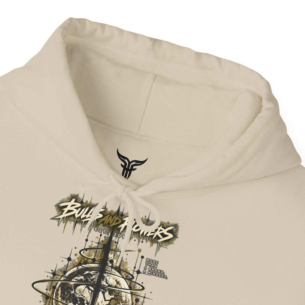 Distressed Compass Skull Hooded Sweatshirt | Grunge Nautical Graphic