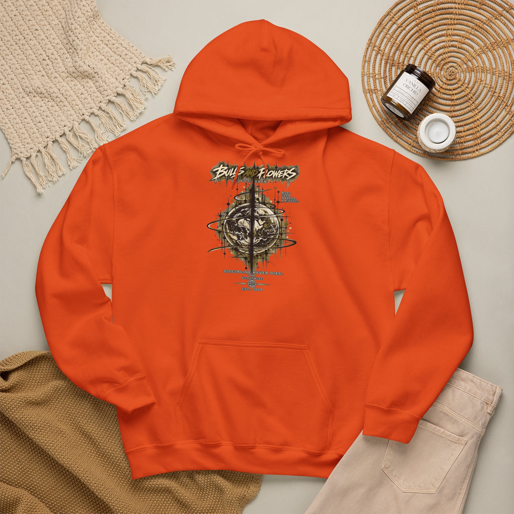Distressed Compass Skull Hooded Sweatshirt | Grunge Nautical Graphic