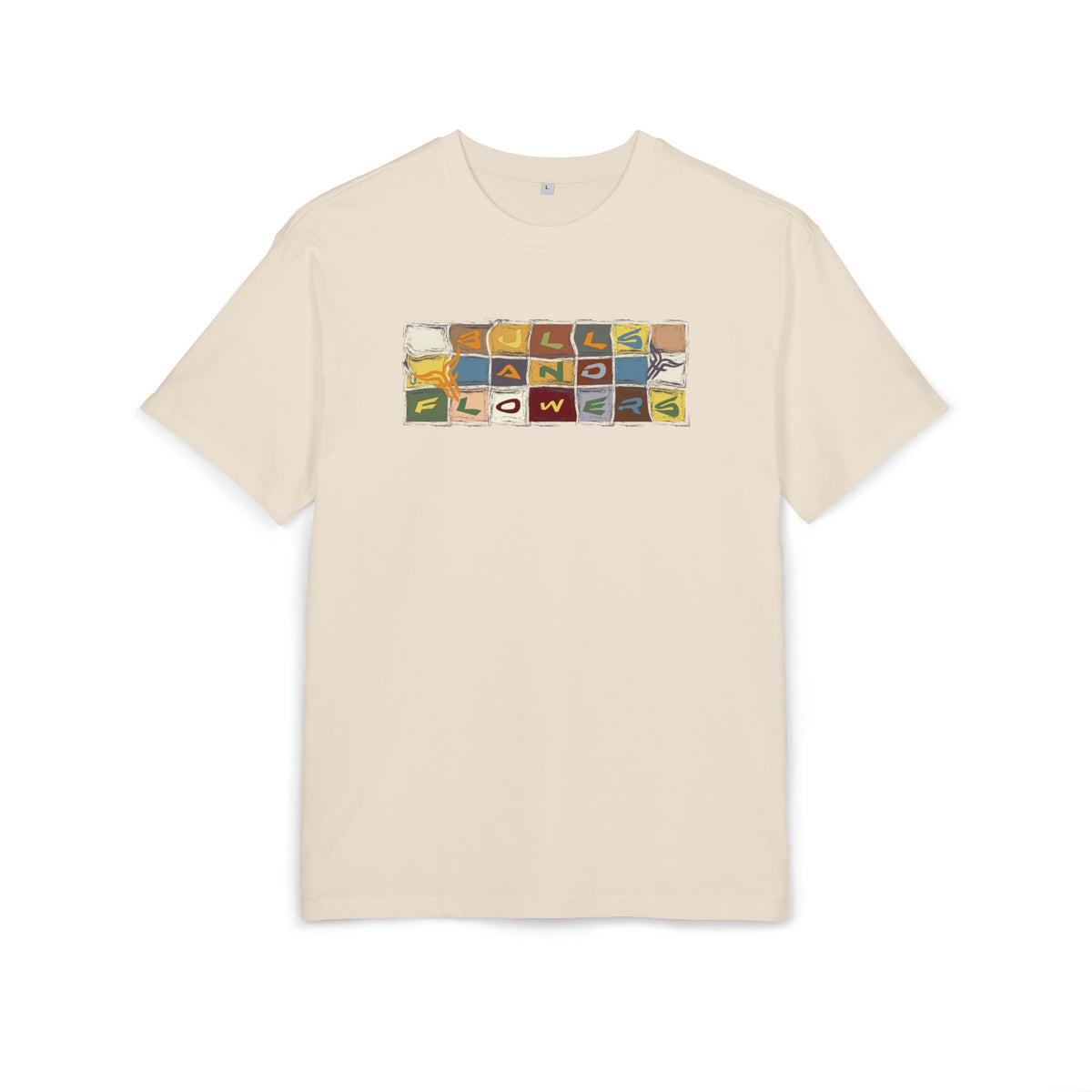Vintage Mosaic Bulls and Flowers Graphic Tee