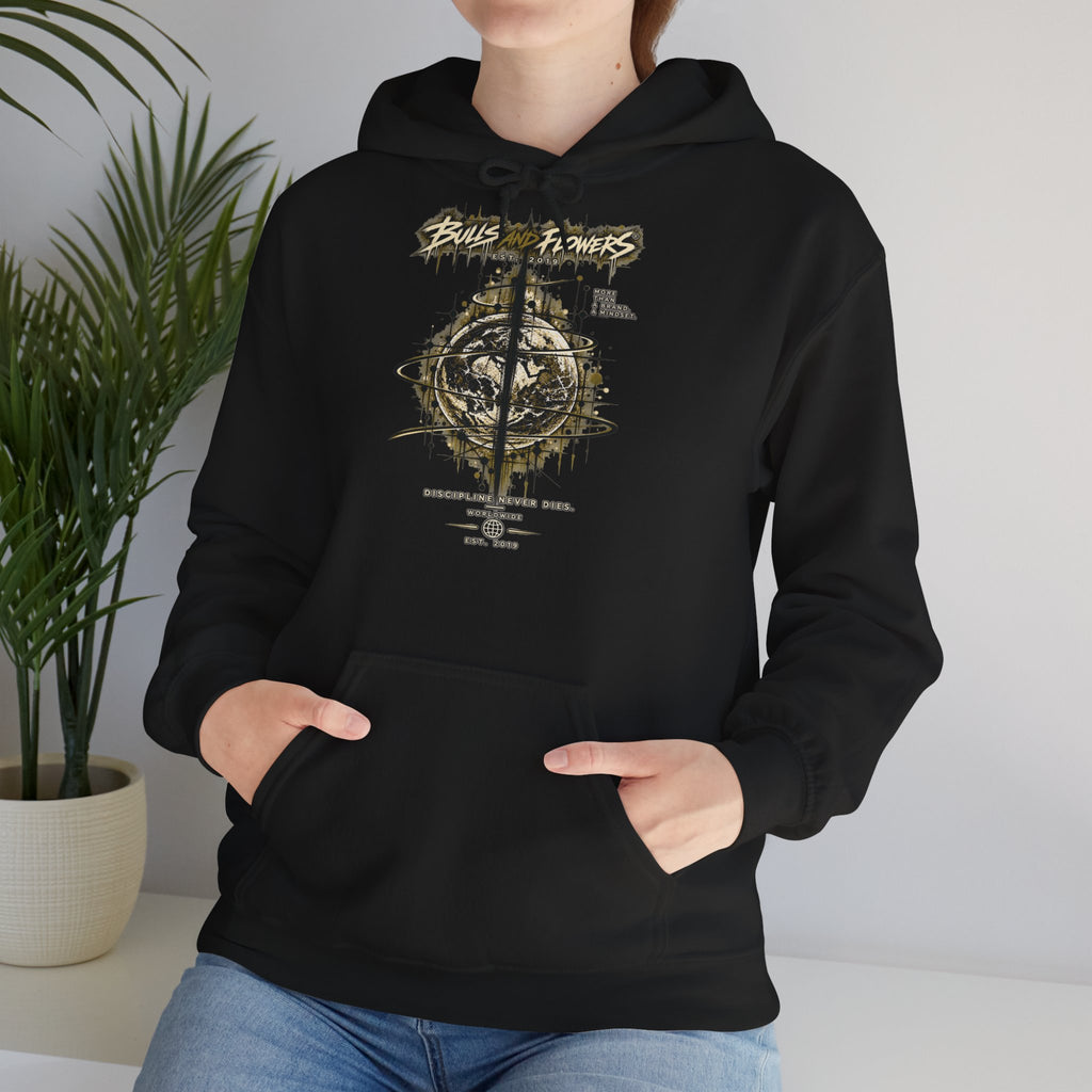Distressed Compass Skull Hooded Sweatshirt | Grunge Nautical Graphic