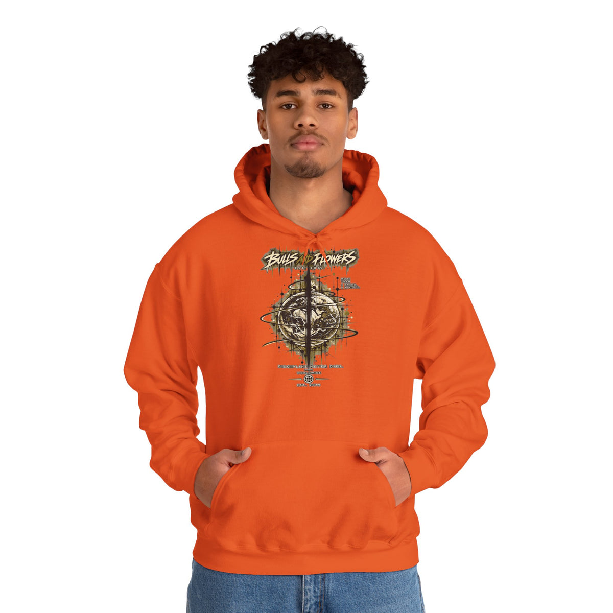Distressed Compass Skull Hooded Sweatshirt | Grunge Nautical Graphic