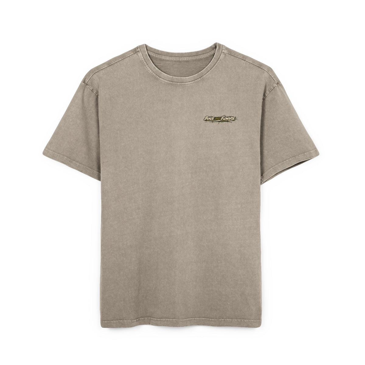 Bulls and Flowers Graphic Tee | Acid Wash Oversize Shirt
