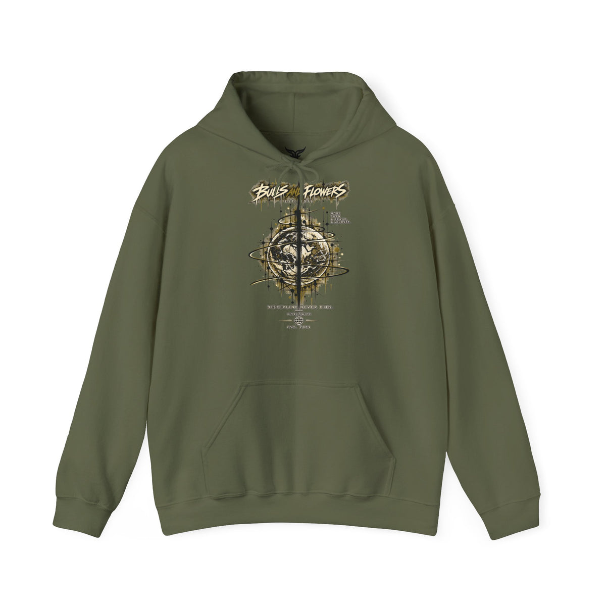 Distressed Compass Skull Hooded Sweatshirt | Grunge Nautical Graphic