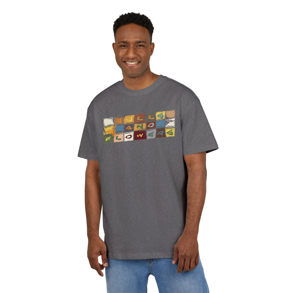 Vintage Mosaic Bulls and Flowers Graphic Tee