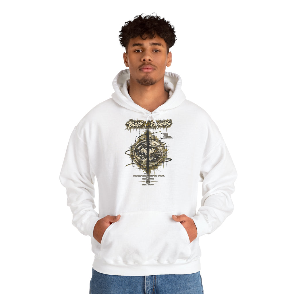 Distressed Compass Skull Hooded Sweatshirt | Grunge Nautical Graphic