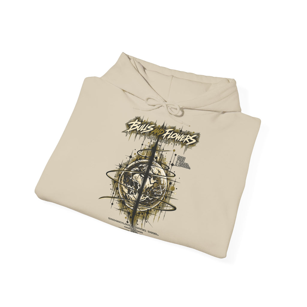 Distressed Compass Skull Hooded Sweatshirt | Grunge Nautical Graphic