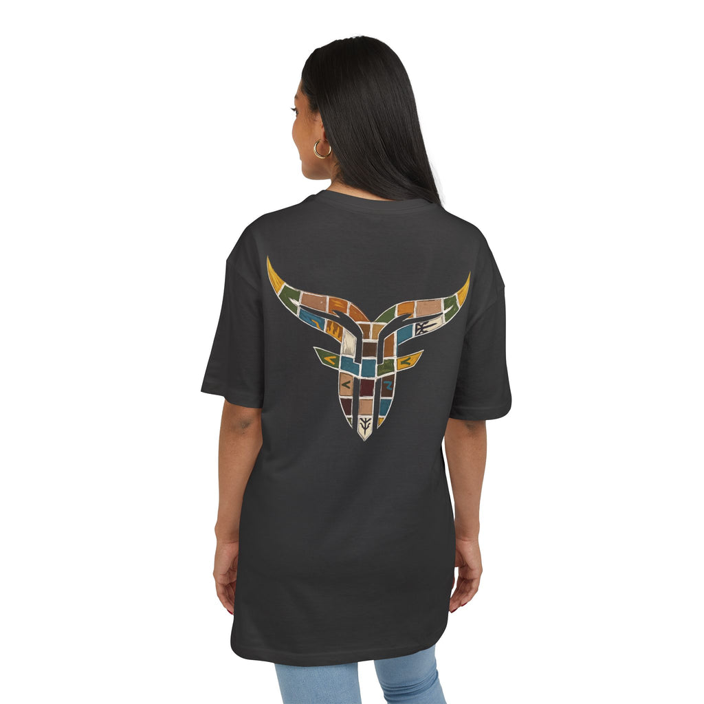Vintage Mosaic Bulls and Flowers Graphic Tee