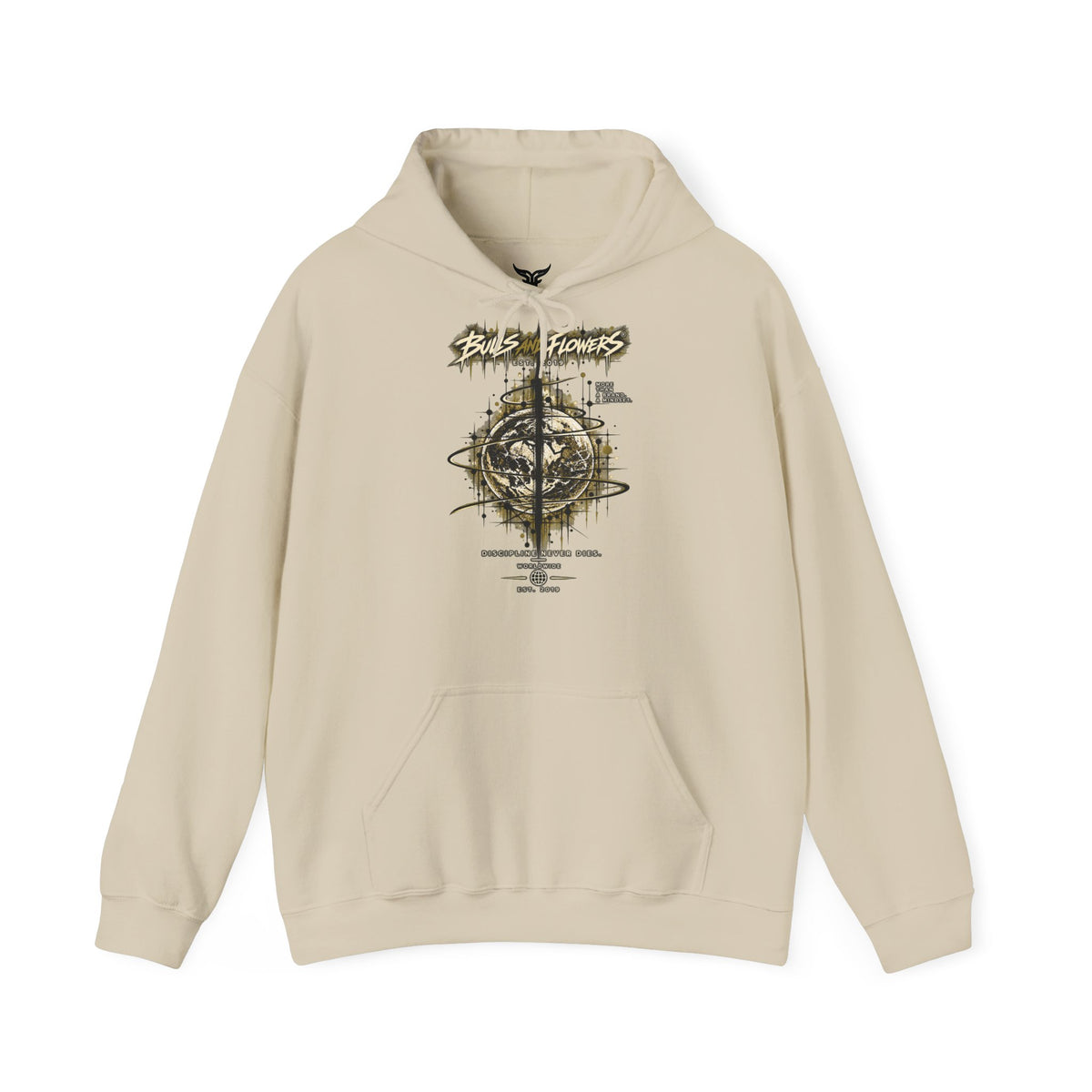 Distressed Compass Skull Hooded Sweatshirt | Grunge Nautical Graphic