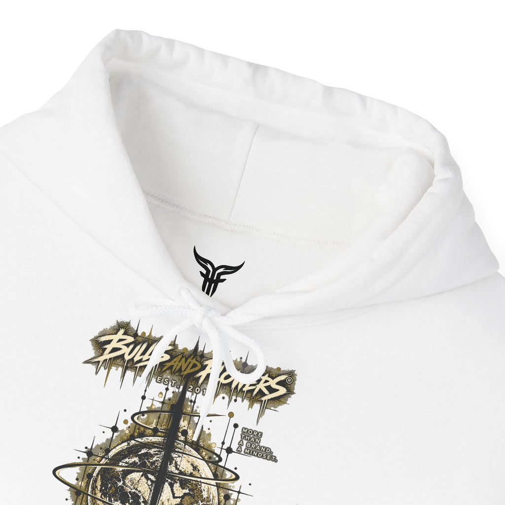 Distressed Compass Skull Hooded Sweatshirt | Grunge Nautical Graphic