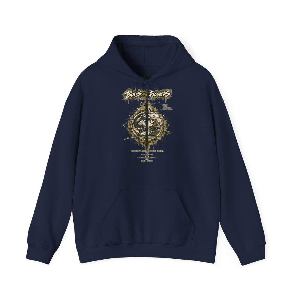 Distressed Compass Skull Hooded Sweatshirt | Grunge Nautical Graphic