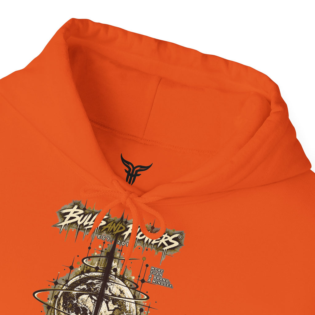 Distressed Compass Skull Hooded Sweatshirt | Grunge Nautical Graphic