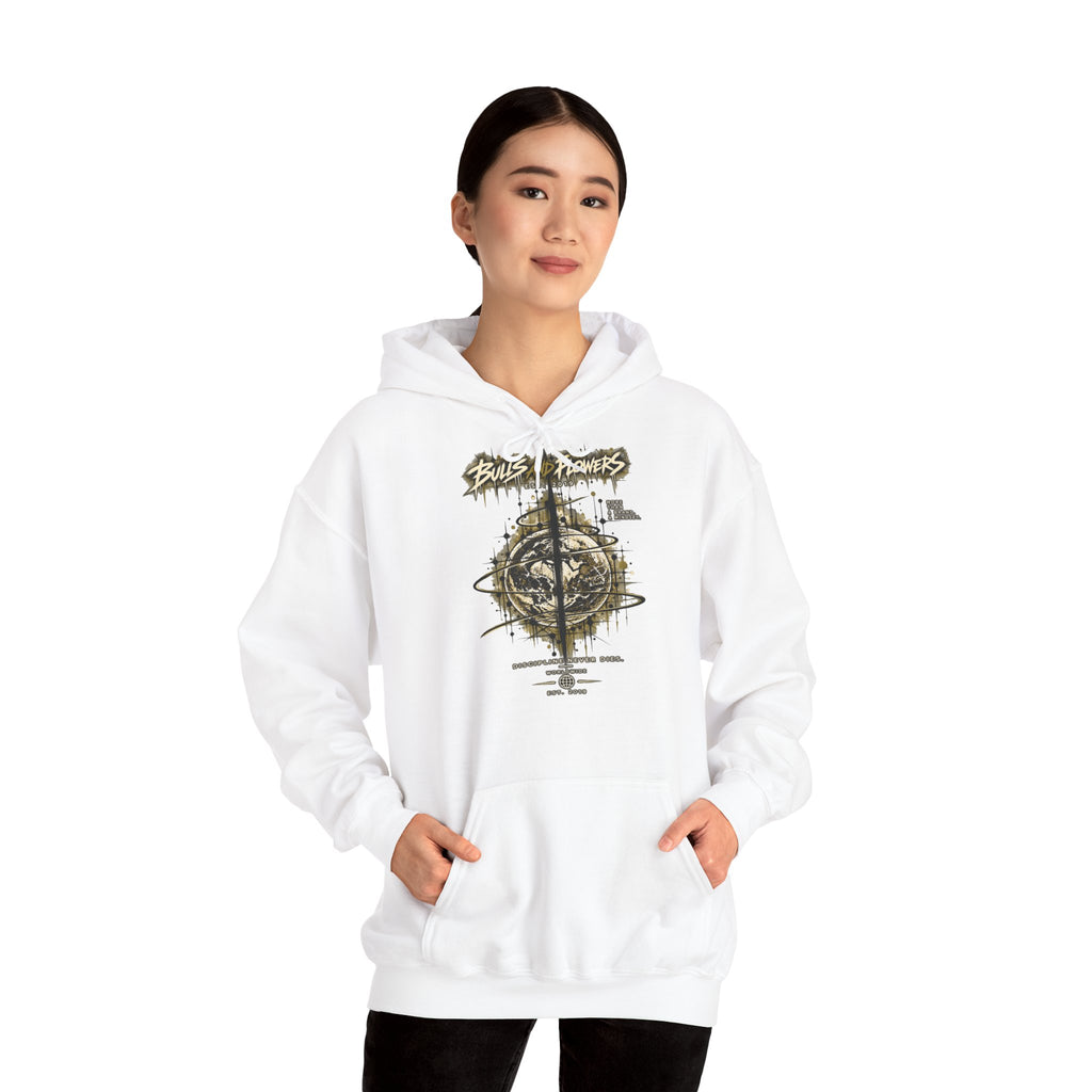 Distressed Compass Skull Hooded Sweatshirt | Grunge Nautical Graphic
