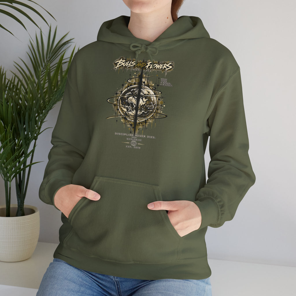 Distressed Compass Skull Hooded Sweatshirt | Grunge Nautical Graphic