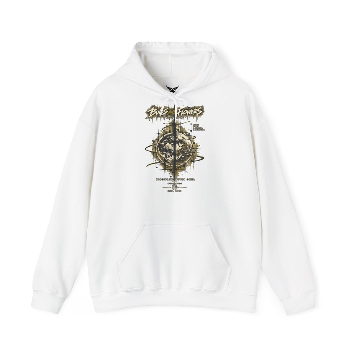 Distressed Compass Skull Hooded Sweatshirt | Grunge Nautical Graphic