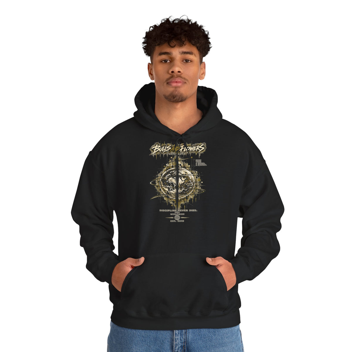 Distressed Compass Skull Hooded Sweatshirt | Grunge Nautical Graphic