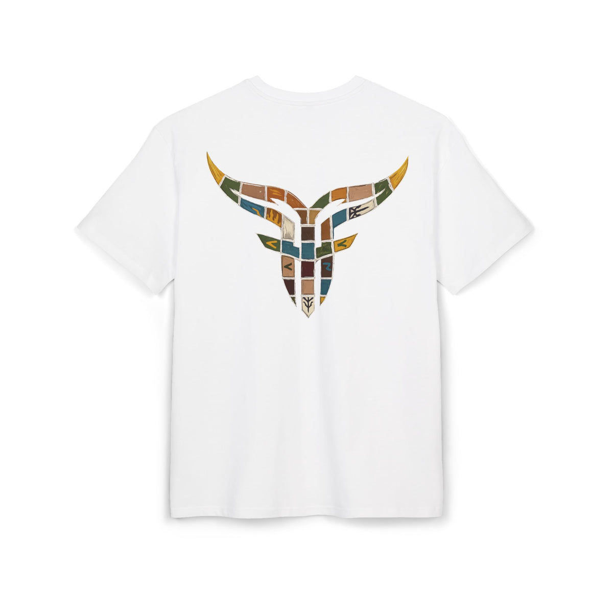 Vintage Mosaic Bulls and Flowers Graphic Tee
