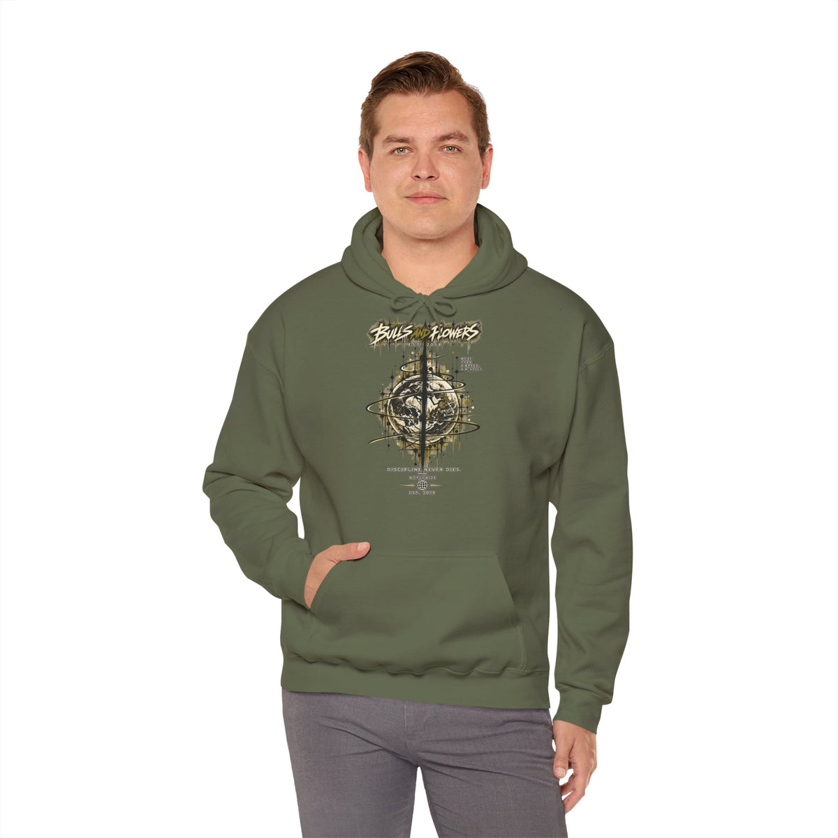 Distressed Compass Skull Hooded Sweatshirt | Grunge Nautical Graphic