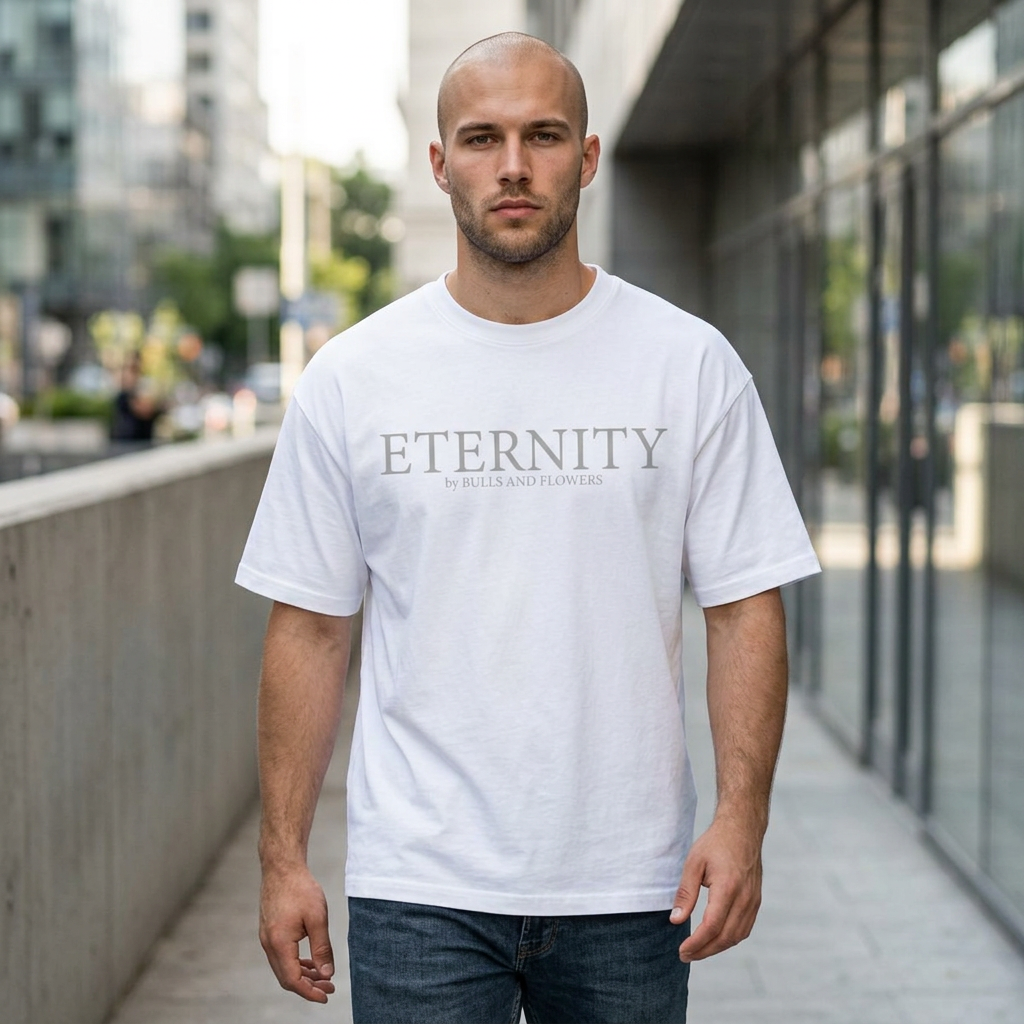 Eternity Minimal Logo T-Shirt | Monochrome Serif Typography