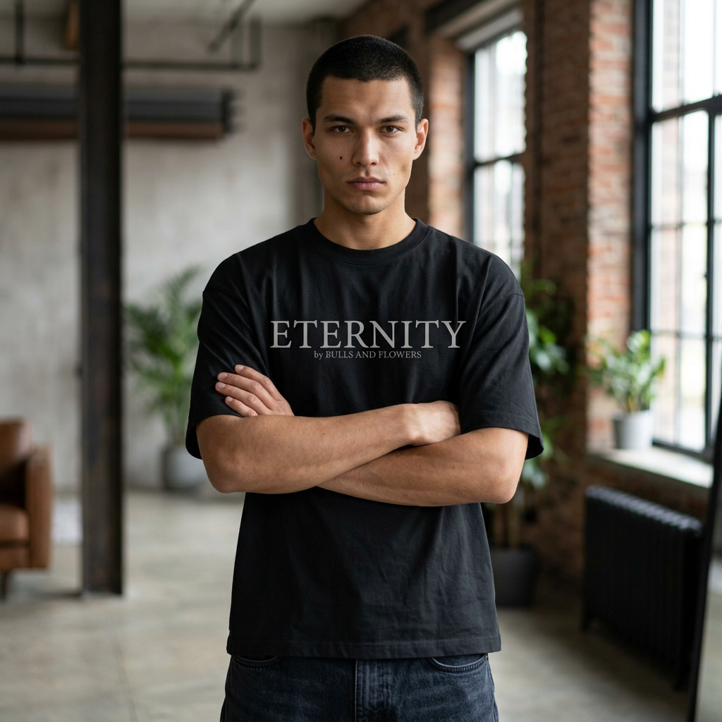 Eternity Minimal Logo T-Shirt | Monochrome Serif Typography