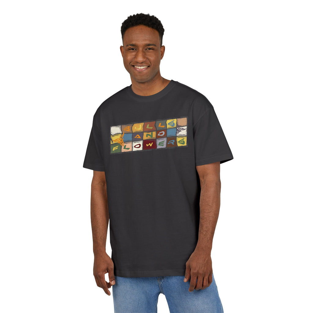 Vintage Mosaic Bulls and Flowers Graphic Tee