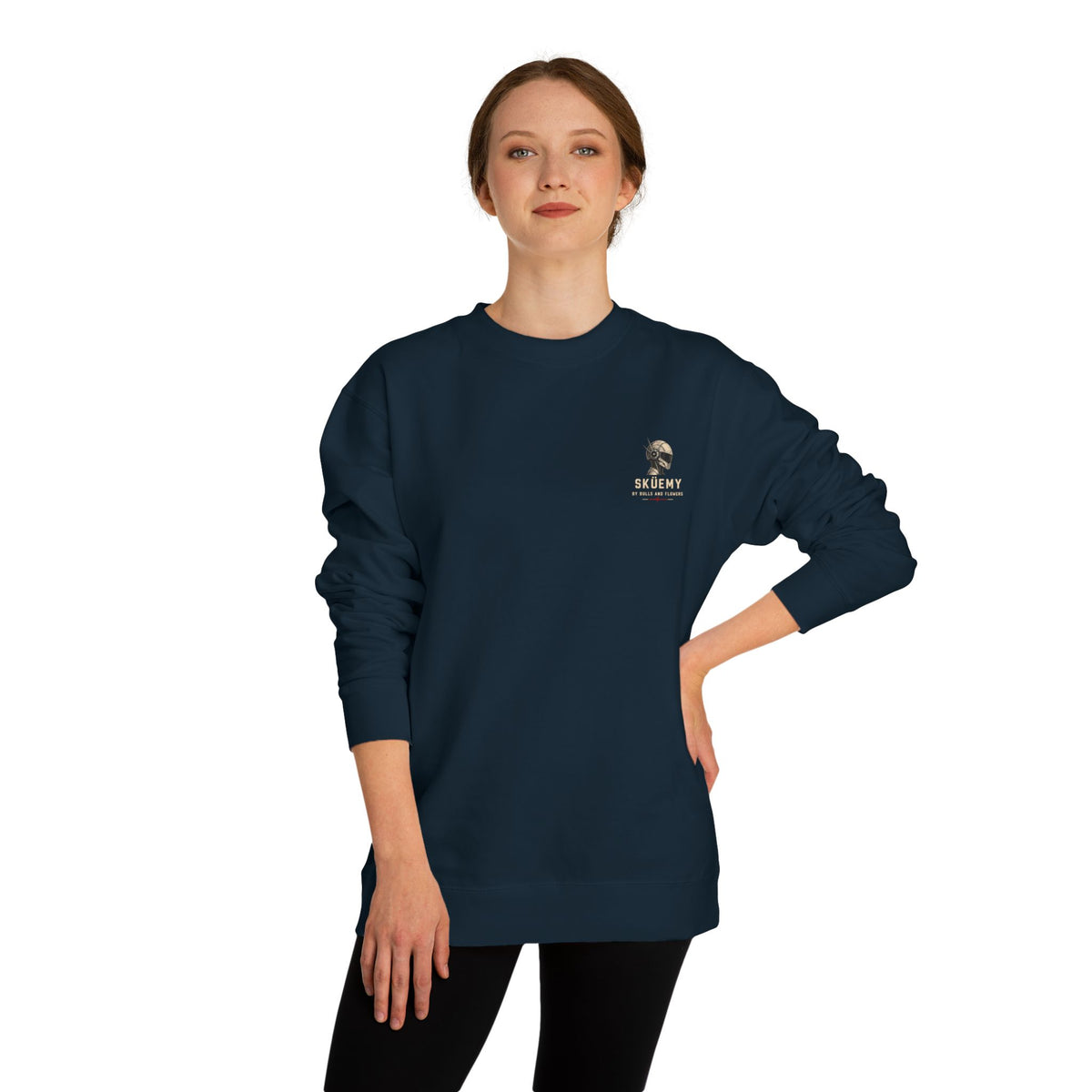 Bulls and Flowers - Skuemy Skateboard Robot Diagram Sweatshirt | Vintage Tech Illustration