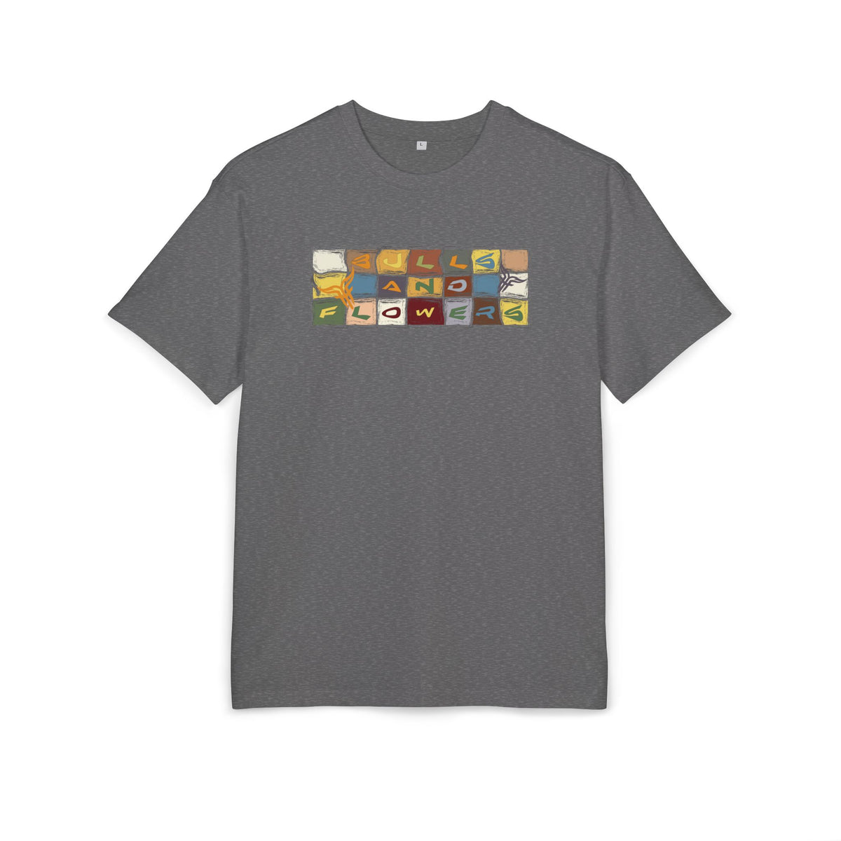 Vintage Mosaic Bulls and Flowers Graphic Tee