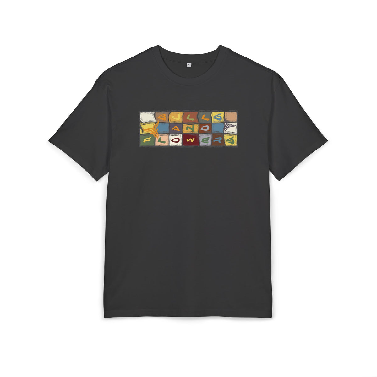 Vintage Mosaic Bulls and Flowers Graphic Tee