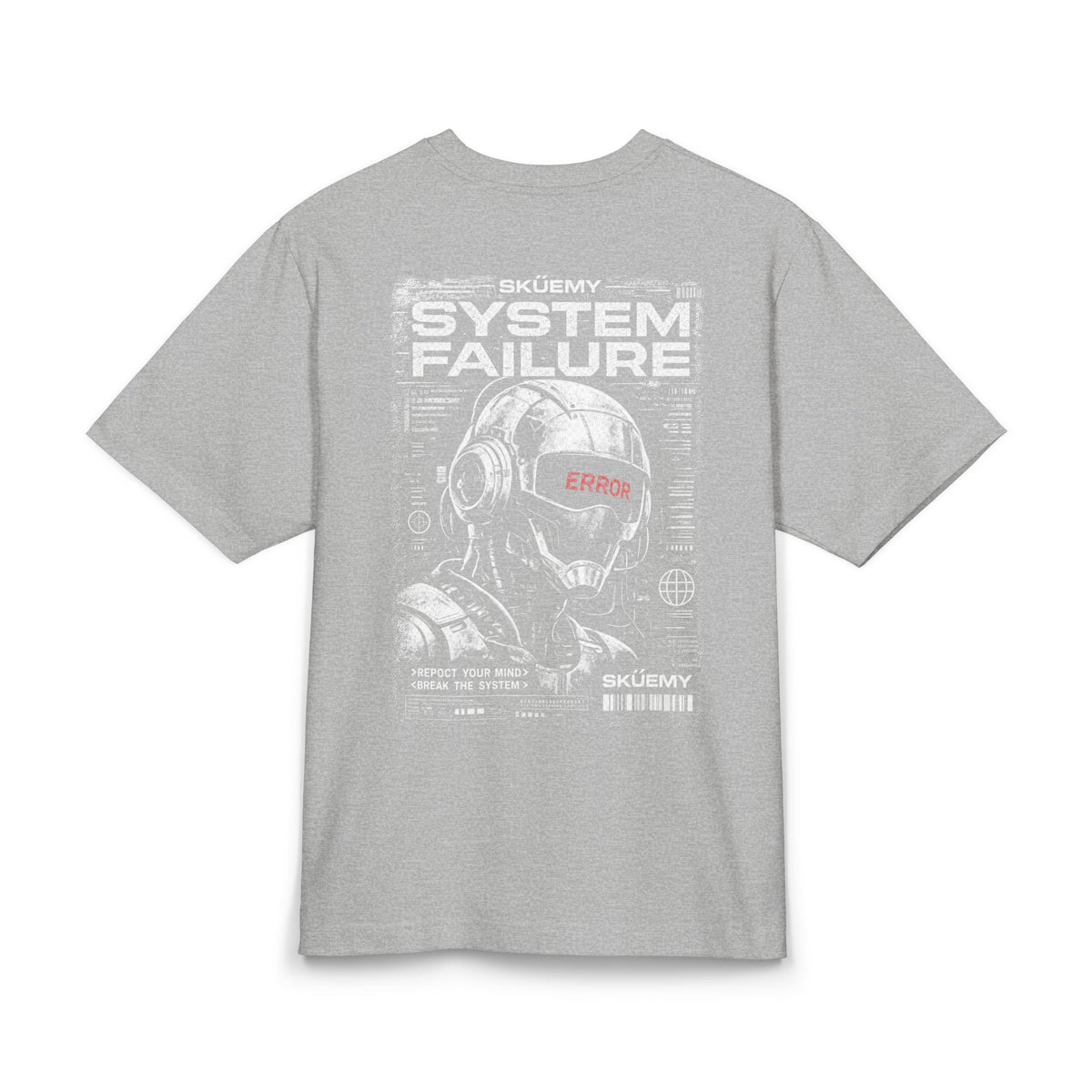 System Failure Robot Graphic Tee | Cyberpunk Helmet Tech Design