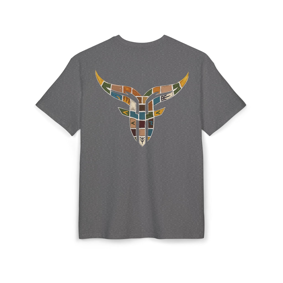 Vintage Mosaic Bulls and Flowers Graphic Tee