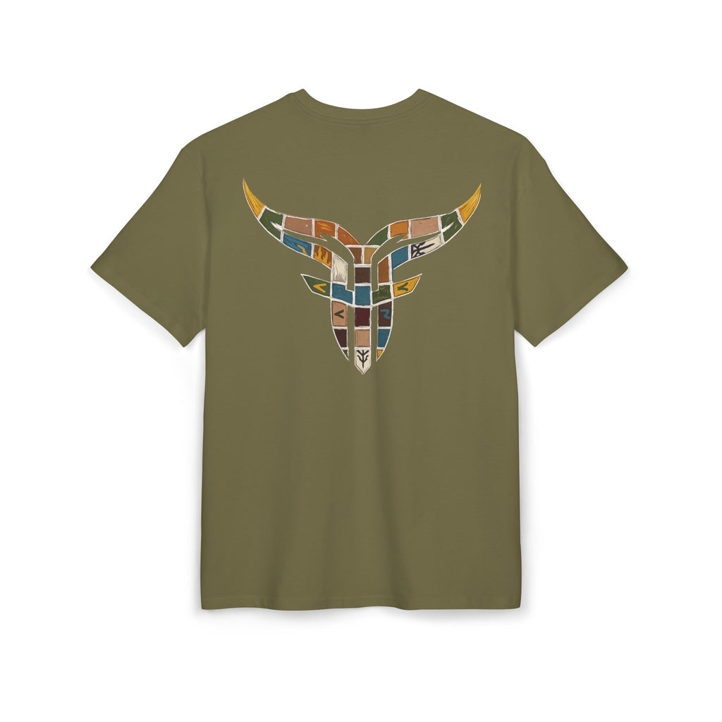 Vintage Mosaic Bulls and Flowers Graphic Tee