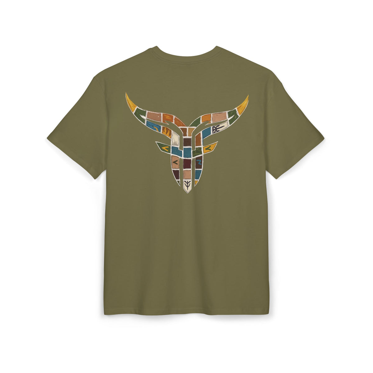 Vintage Mosaic Bulls and Flowers Graphic Tee