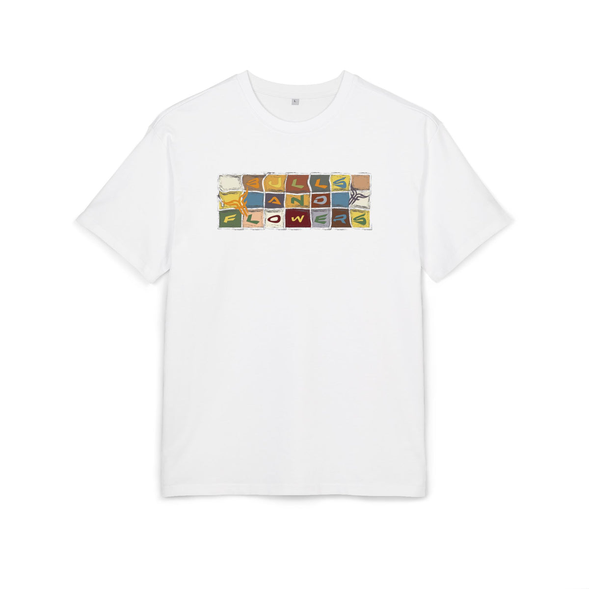 Vintage Mosaic Bulls and Flowers Graphic Tee