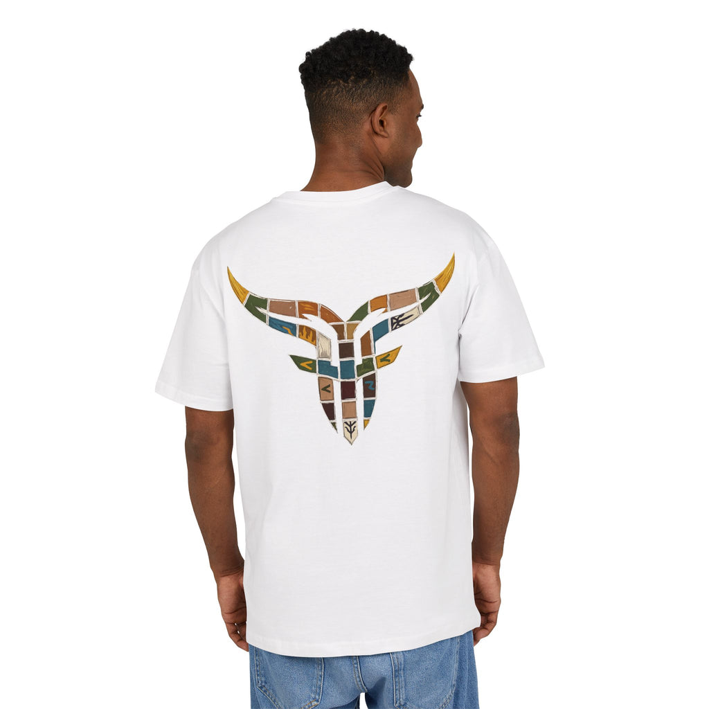 Vintage Mosaic Bulls and Flowers Graphic Tee
