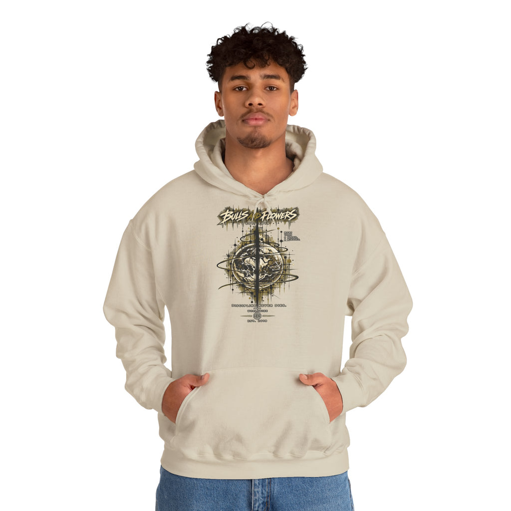 Distressed Compass Skull Hooded Sweatshirt | Grunge Nautical Graphic