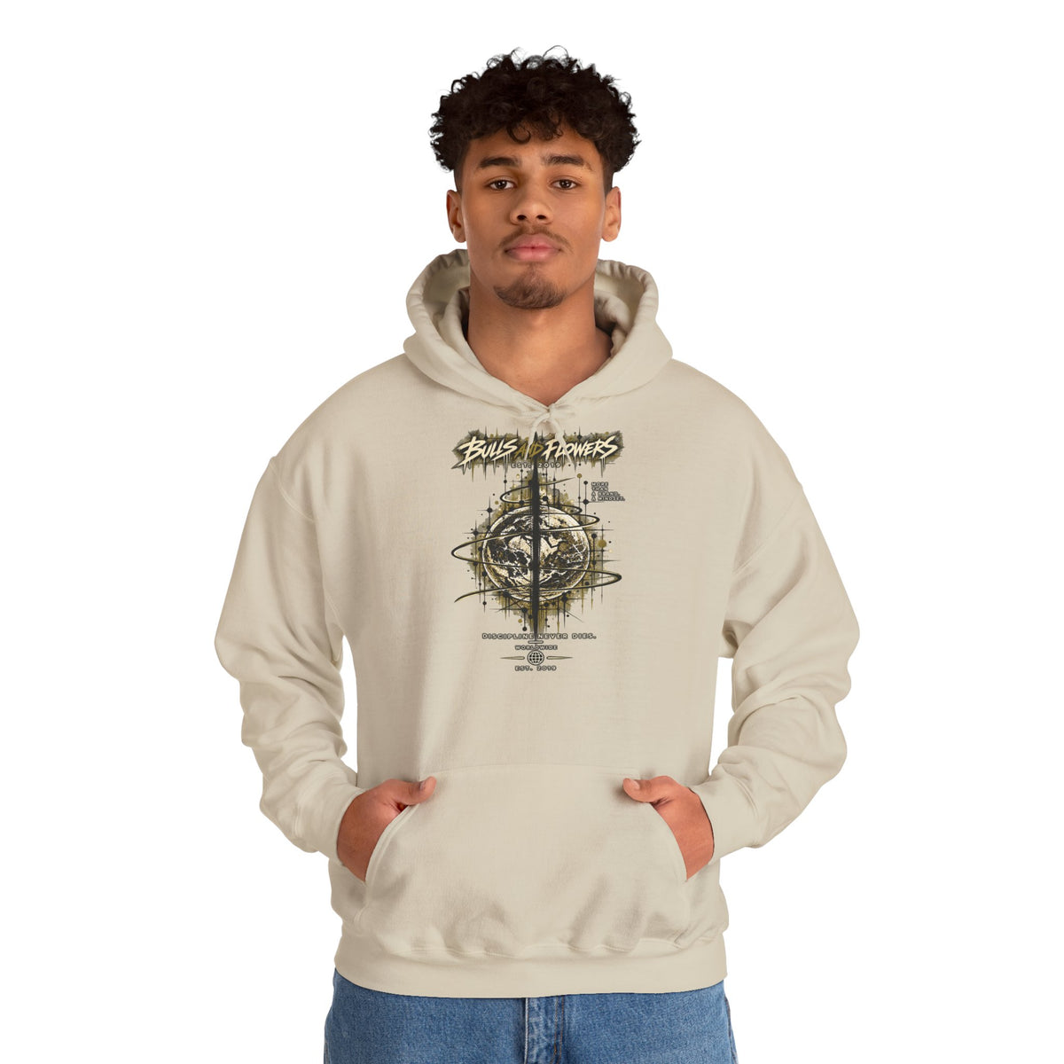 Distressed Compass Skull Hooded Sweatshirt | Grunge Nautical Graphic