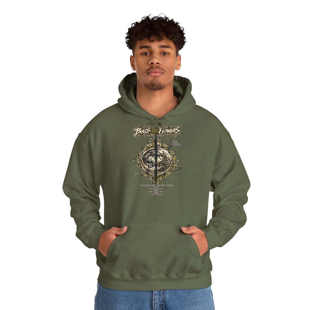 Distressed Compass Skull Hooded Sweatshirt | Grunge Nautical Graphic