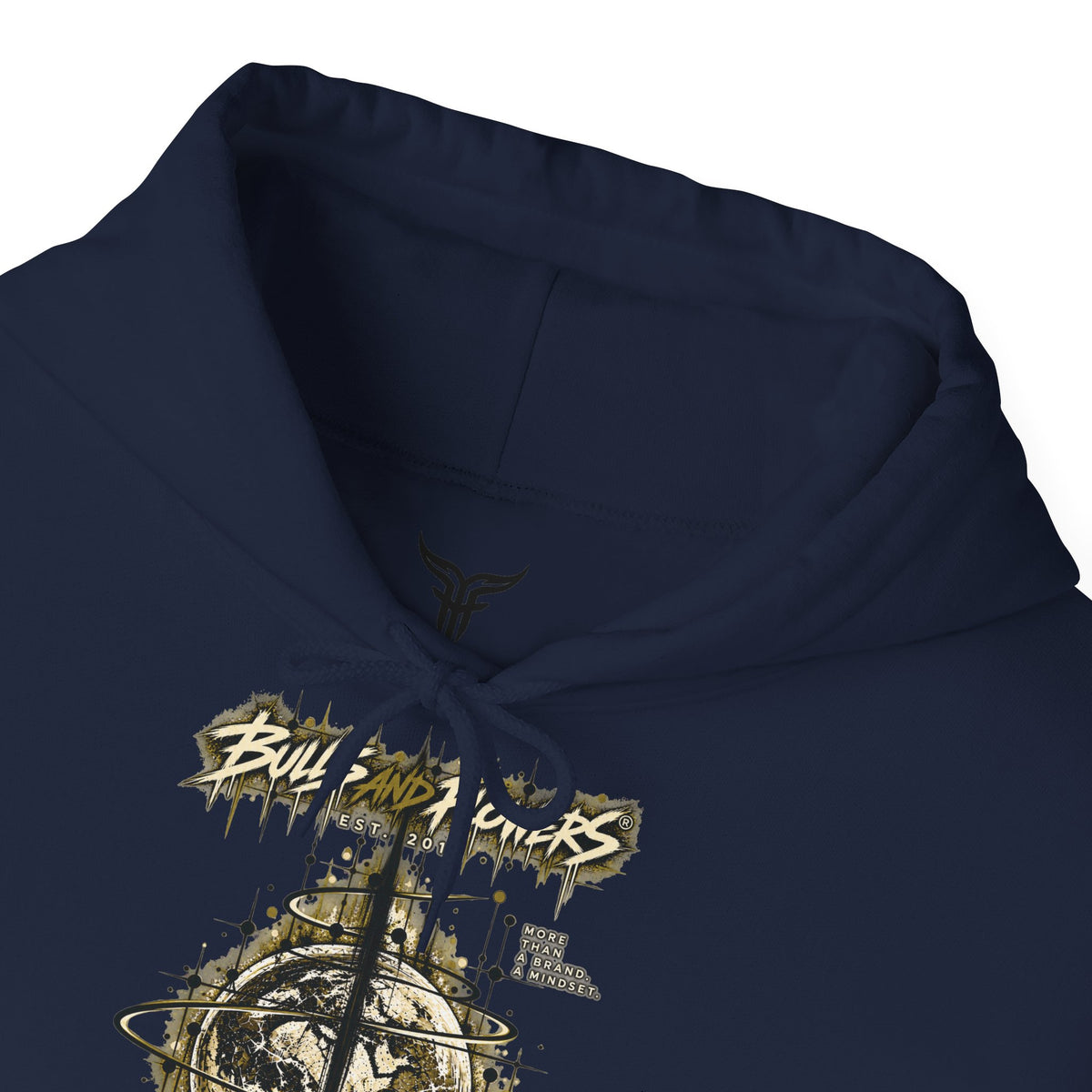 Distressed Compass Skull Hooded Sweatshirt | Grunge Nautical Graphic