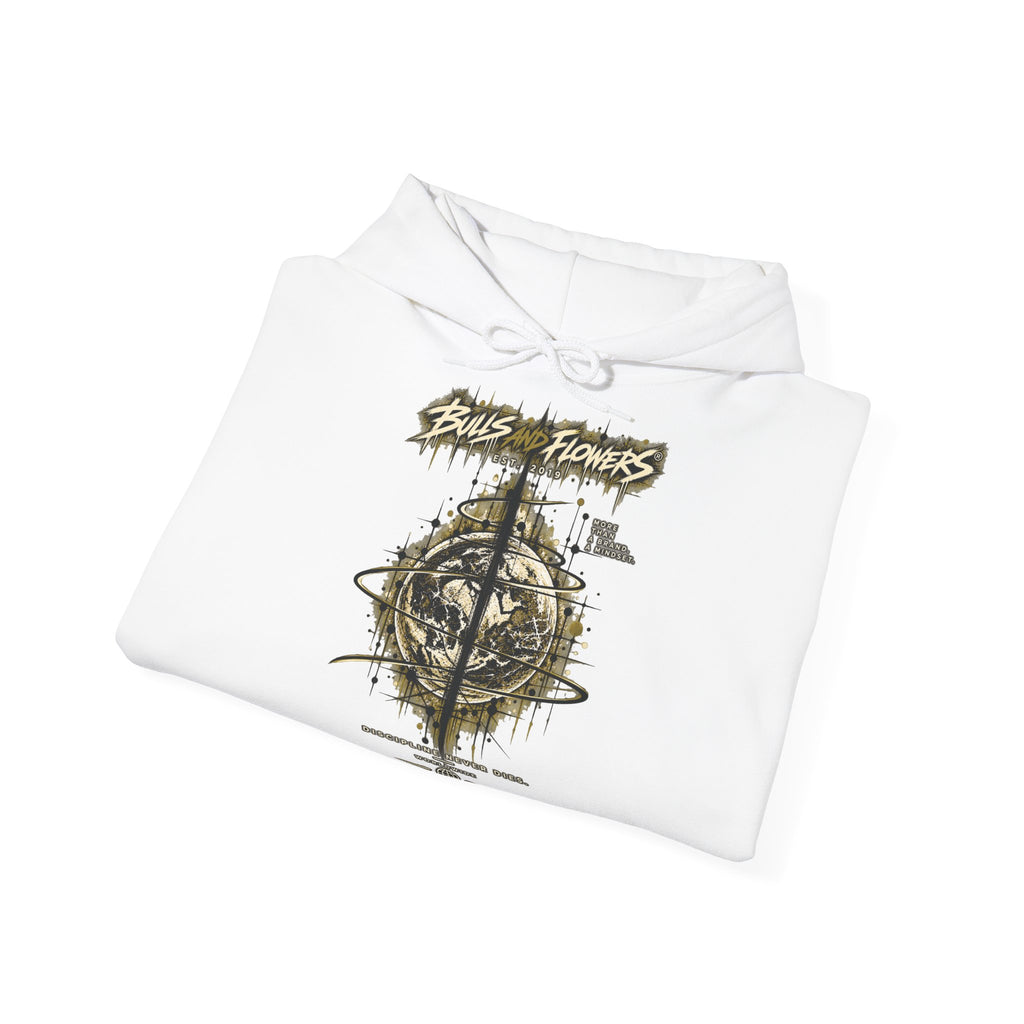 Distressed Compass Skull Hooded Sweatshirt | Grunge Nautical Graphic