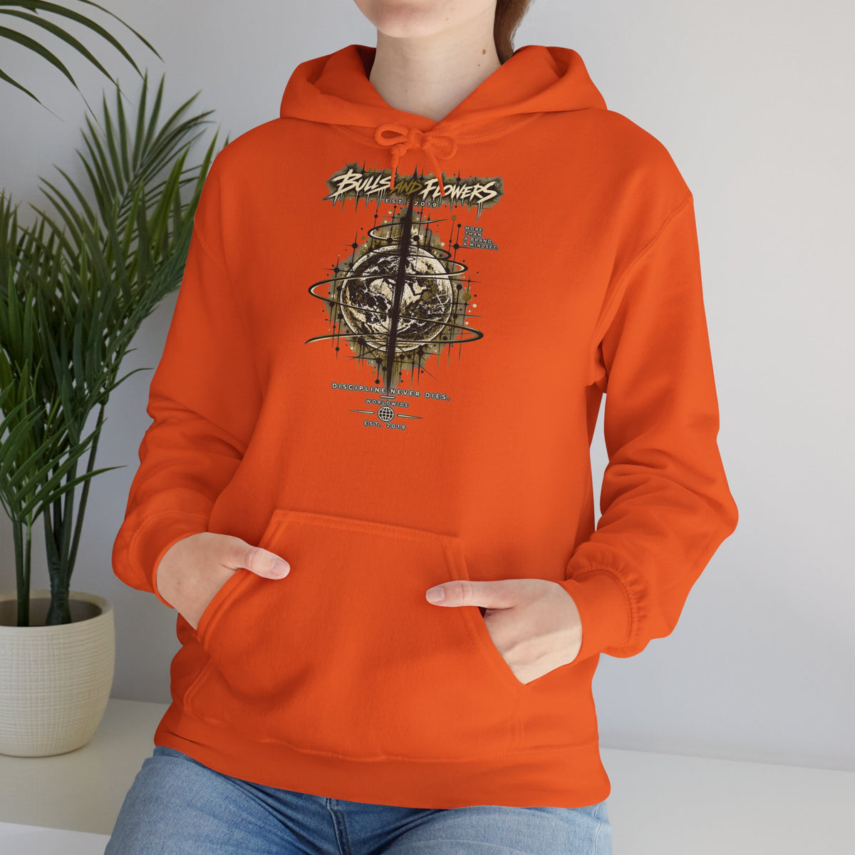 Distressed Compass Skull Hooded Sweatshirt | Grunge Nautical Graphic