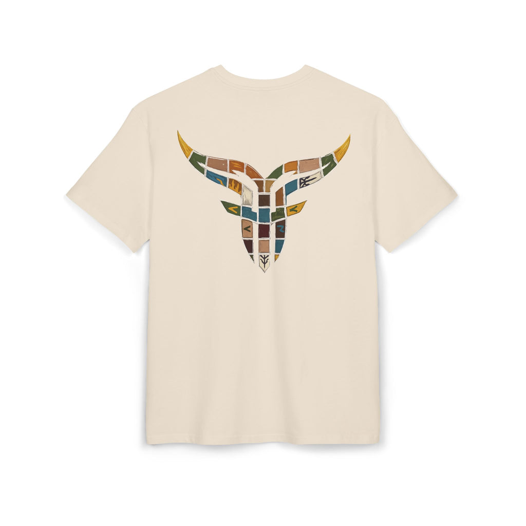 Vintage Mosaic Bulls and Flowers Graphic Tee