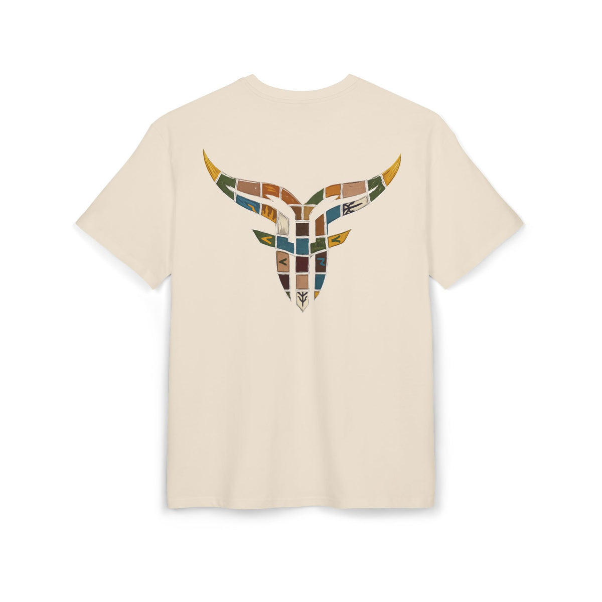 Vintage Mosaic Bulls and Flowers Graphic Tee