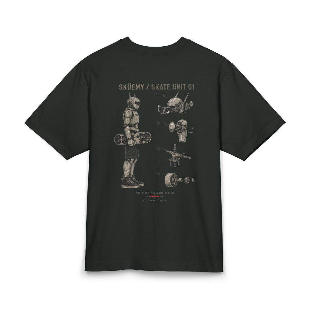 Skate Unit 01 Diagram Tee | Robotic Skateboard Illustration