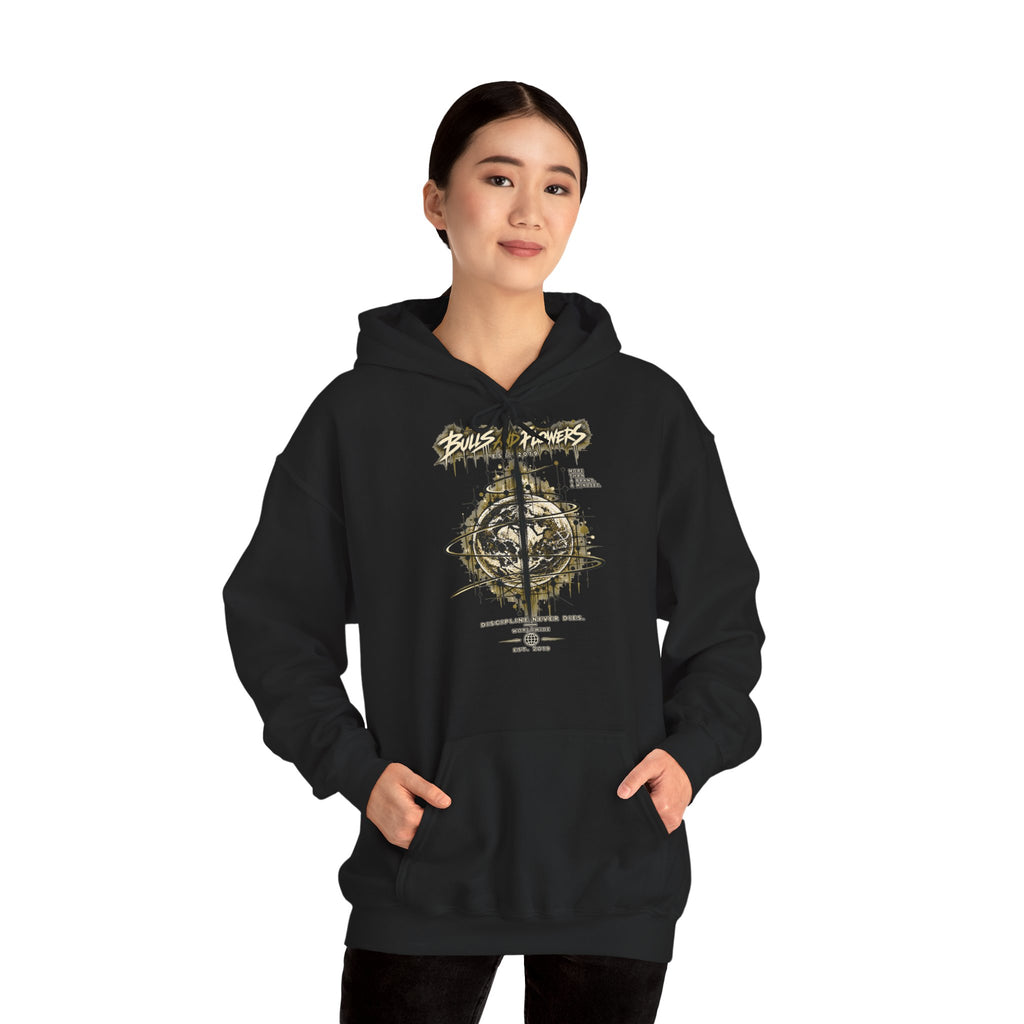 Distressed Compass Skull Hooded Sweatshirt | Grunge Nautical Graphic