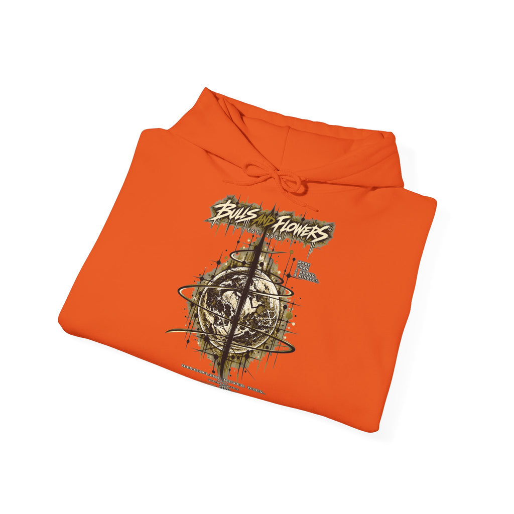 Distressed Compass Skull Hooded Sweatshirt | Grunge Nautical Graphic