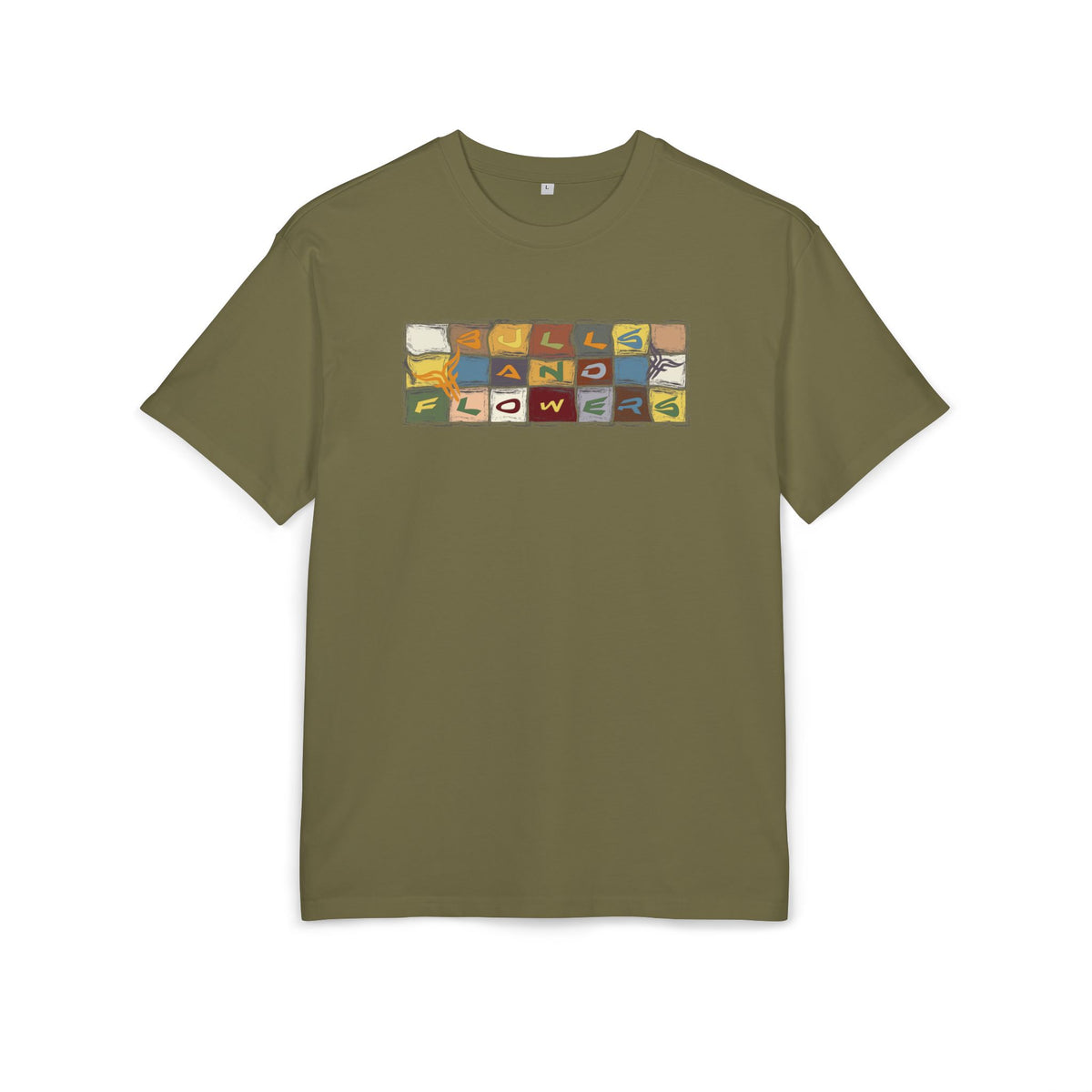Vintage Mosaic Bulls and Flowers Graphic Tee