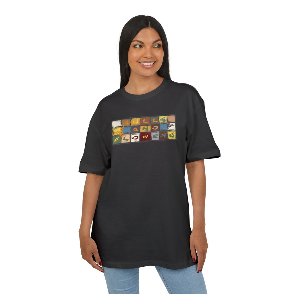 Vintage Mosaic Bulls and Flowers Graphic Tee