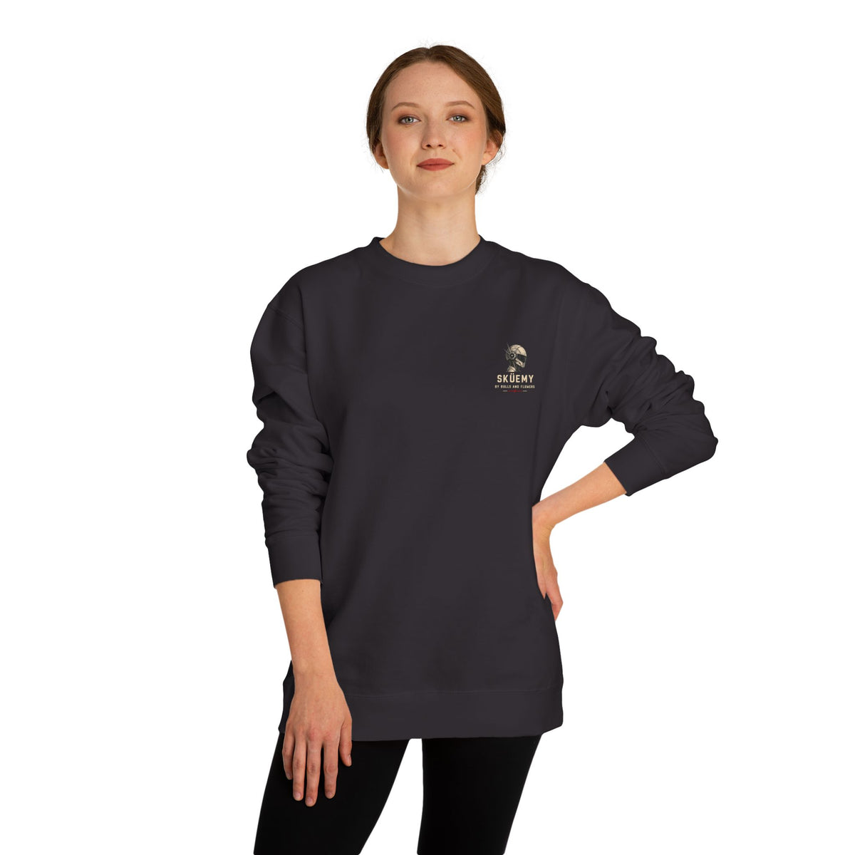 Bulls and Flowers - Skuemy Skateboard Robot Diagram Sweatshirt | Vintage Tech Illustration