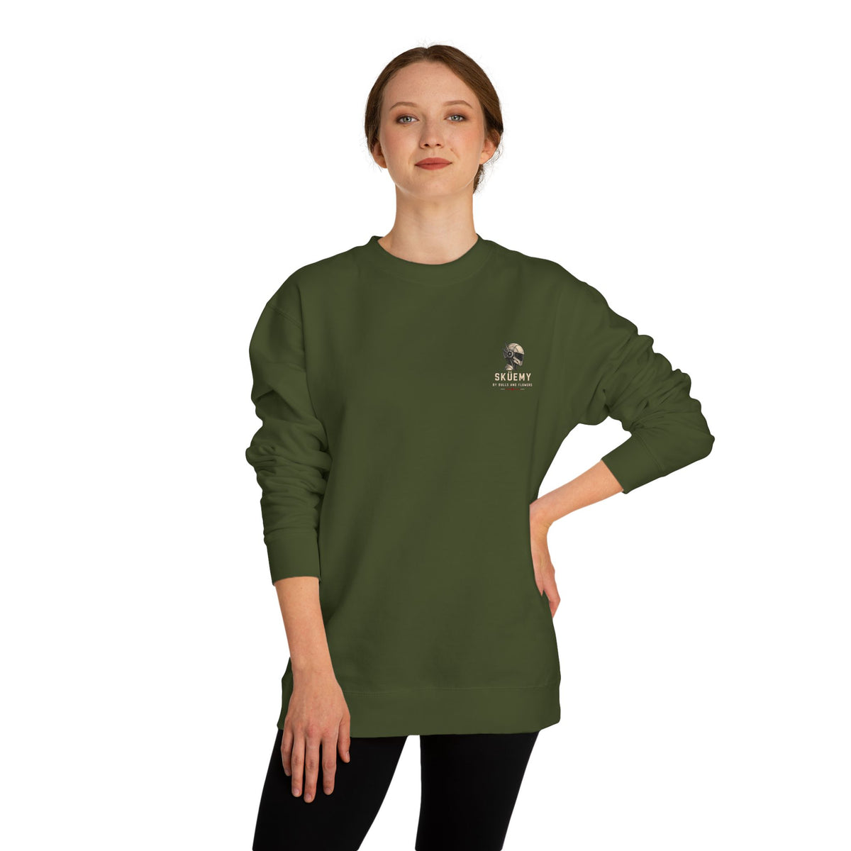 Bulls and Flowers - Skuemy Skateboard Robot Diagram Sweatshirt | Vintage Tech Illustration